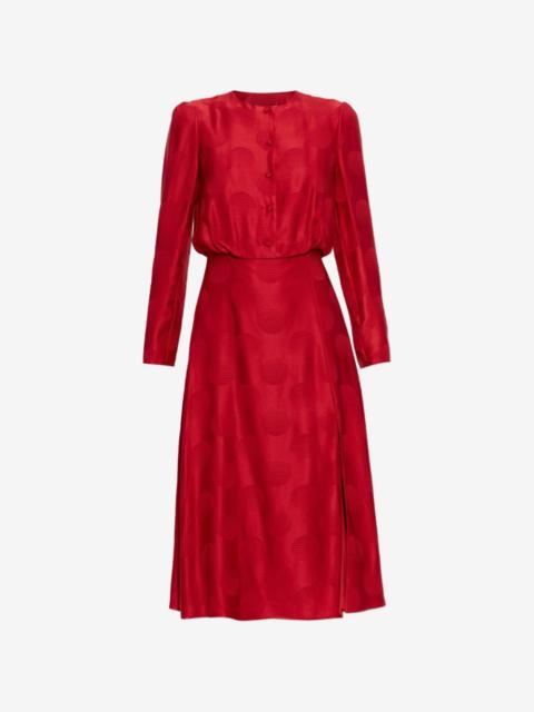 Valentino silk long-sleeve midi dress