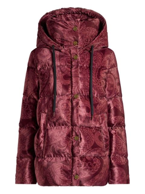 Etro paisley-print velvet down jacket