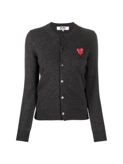 overlapping heart wool cardigan