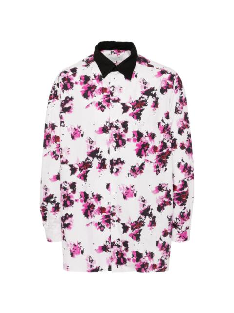Yohji Yamamoto khadi flower printed shirt