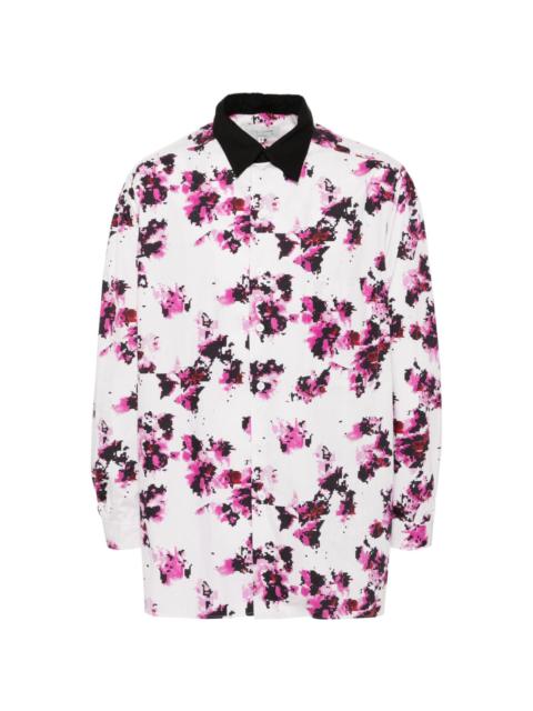 khadi flower printed shirt