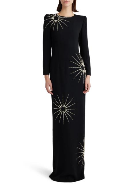 Dalista Burst Embellished Long Sleeve Gown