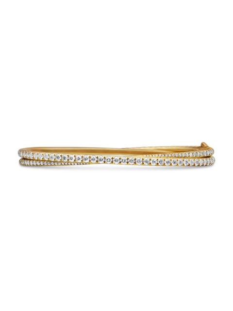 DAVID YURMAN Women's Pavé Crossover Two Row Bracelet in 18K Yellow Gold - Diamond