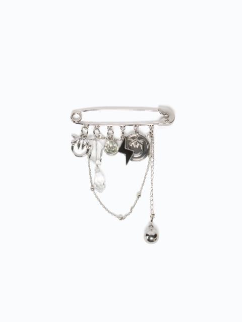 PINKO JEWEL BROOCH WITH CHAINS AND CHARMS