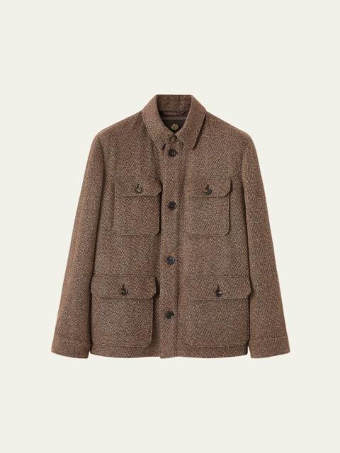 Loro Piana Men's Andover Cannete Flap-Pocket Caban Jacket