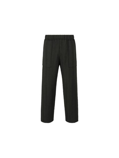 ISSEY MIYAKE FEBRUARY SS26 INLAID KNIT PANTS - BLACK