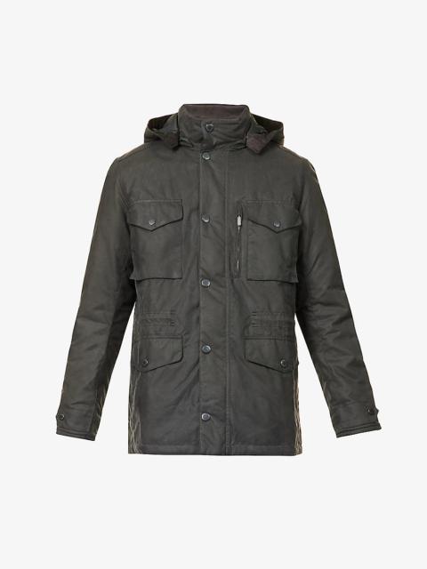 Winter Sapper funnel-neck regular-fit waxed-cotton jacket