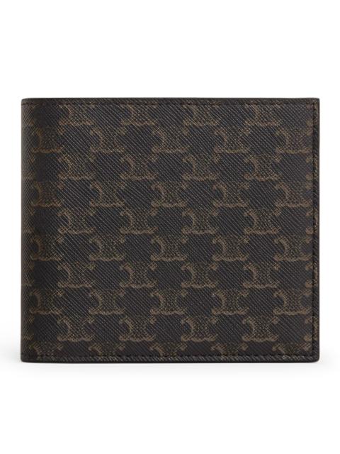 CELINE BI-FOLD WALLET WITH COIN PURSE IN TRIOMPHE SCHWARZ CANVAS