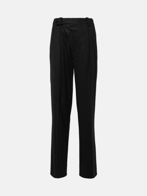 Victoria Beckham Asymmetric wool-blend straight pants