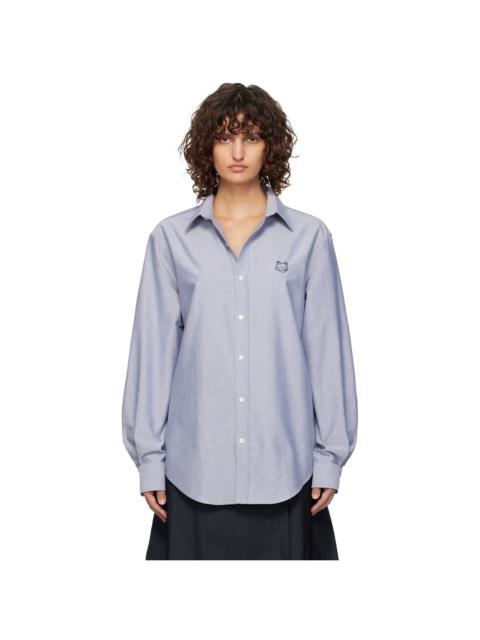 Maison Kitsuné Blue Contour Fox Head Skate Shirt