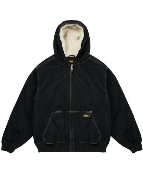 PALACE HOODED SHERP JACKET BLACK STONE WASH