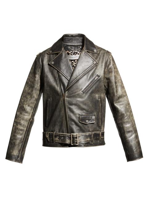 Golden Goose Men's Moto Distressed Leather Jacket