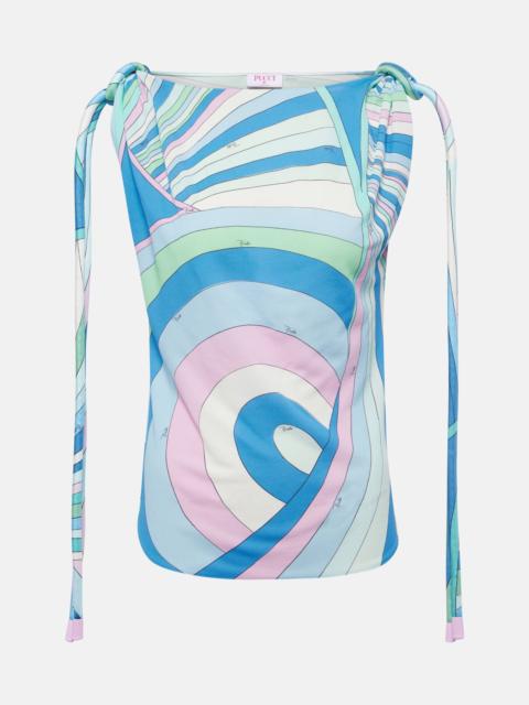 PUCCI Iride-print 매듭 탑