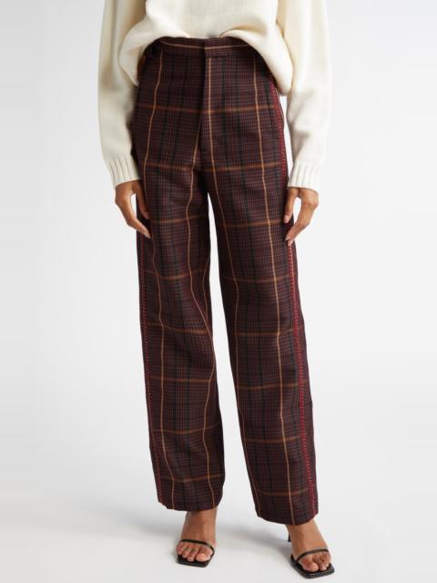 diotima Diotima Thirds Straight Leg Trousers in Maroon at Nordstrom