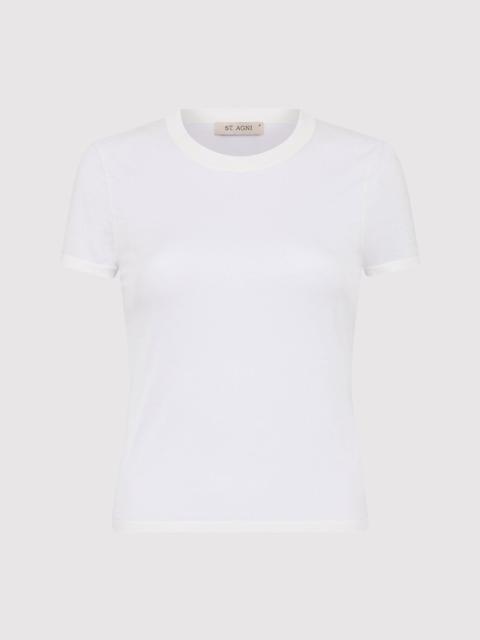 ST. AGNI Sheer Baby Tee - White