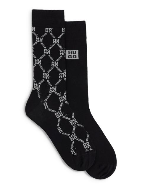 HUGO TWO-PACK OF REGULAR-LENGTH SOCKS WITH GLITTERY LOGOS
