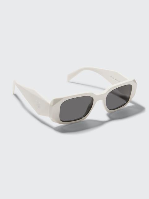 Prada Men's Rectangle Acetate Logo Sunglasses
