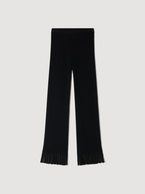 Sandro RUFFLED KNIT TROUSERS