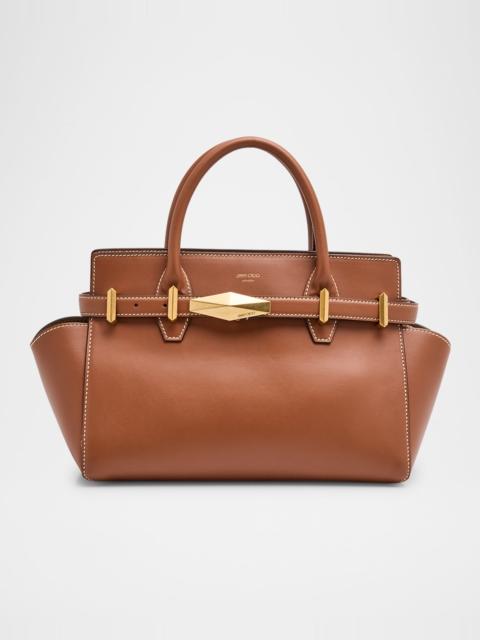 JIMMY CHOO Small Diamond Belted Leather Top-Handle Bag