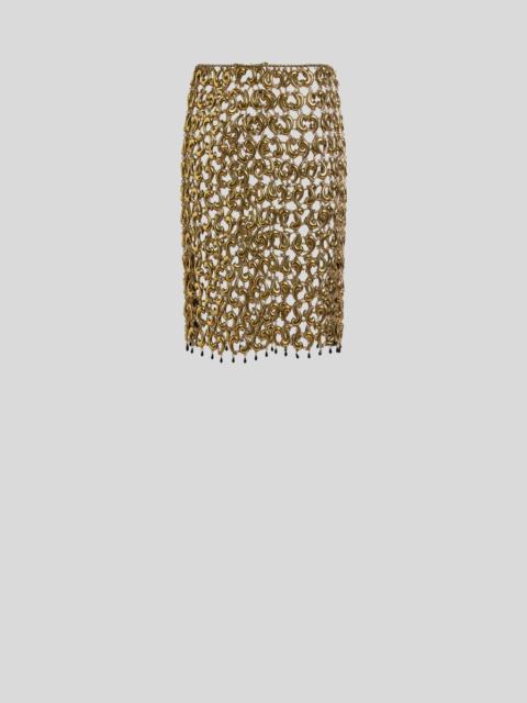 SKIRT WITH SEE-THROUGH METAL PAISLEY DETAILS