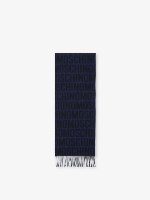 Moschino ALL OVER LOGO WOOL SCARF