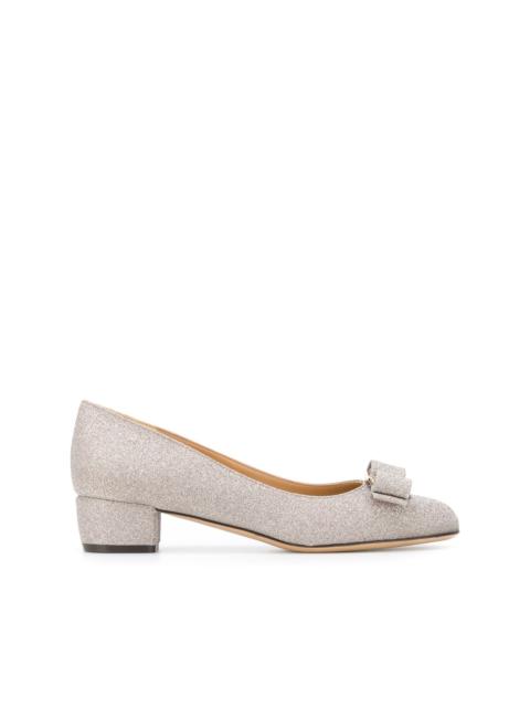 FERRAGAMO Vara bow glitter pumps
