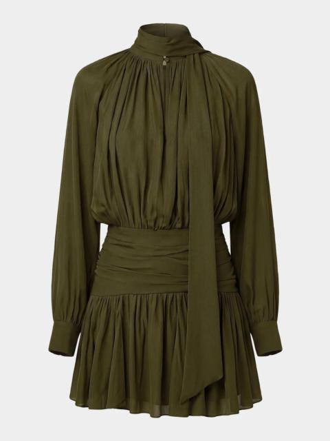 NICHOLAS Courtney Draped Georgette Mini Dress
