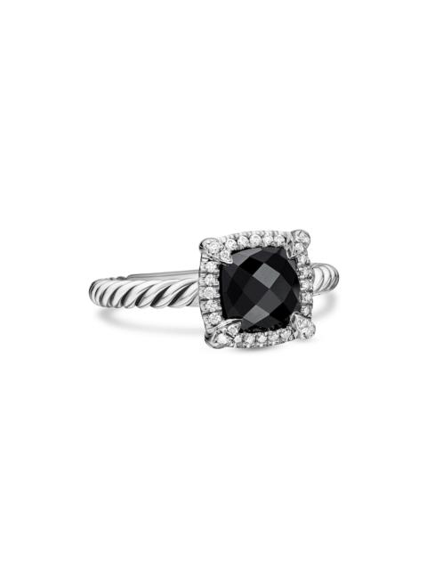 DAVID YURMAN Women's Petite Chatelaine Pavé Bezel Ring with Diamonds - Black Onyx