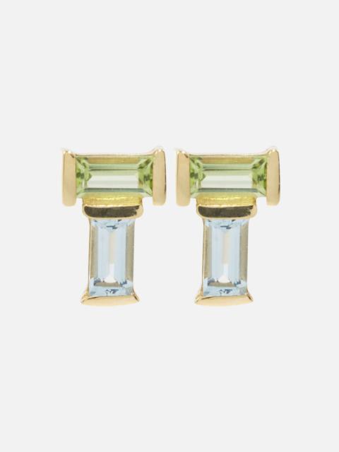 ALIITA Tu Y Yo 9kt gold earrings with gemstones