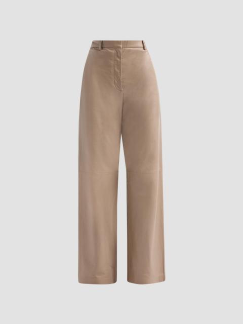 FABIANA FILIPPI Women's Leather Wide-Leg Pants - Moka Meringa
