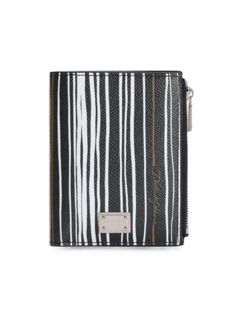 Dolce & Gabbana Stripe-print wallet in Calfskin