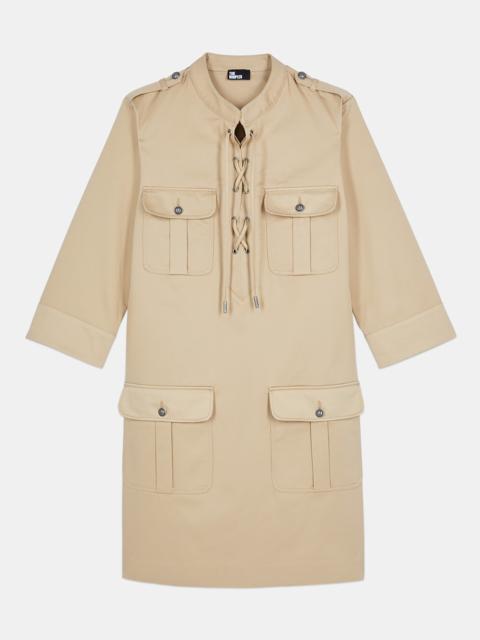 The Kooples SHORT BEIGE SAFARI DRESS