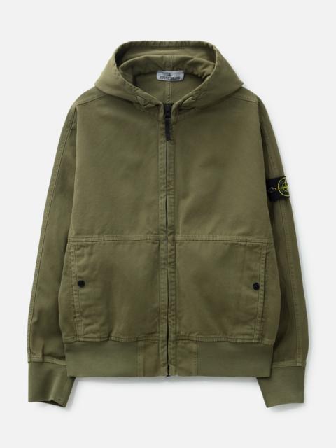 Stone Island GARMENT DYED PANAMA ZIP-UP HOODIE