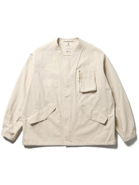 snow peak Snow Peak | Takibi Herringbone Collarless Jacket 'Ecru'