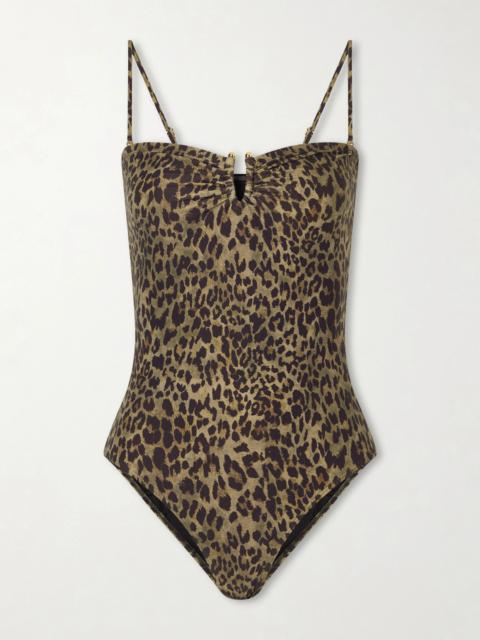 NILI LOTAN Embellished Leopard-print Swimsuit