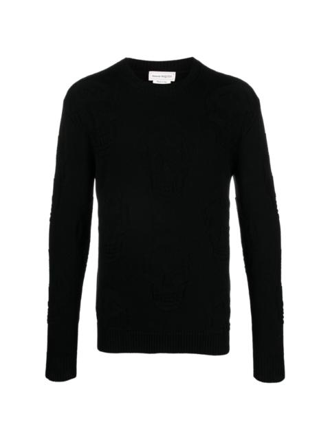 Alexander McQueen Skull-jacquard cotton jumper