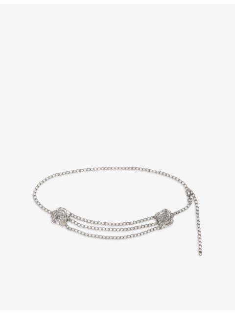 The Kooples Triple-Chain Silver-Tone Metal Belt