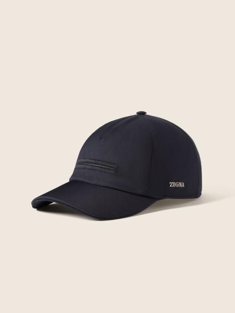ZEGNA NAVY BLUE MICROFIBER MOTORIN BASEBALL CAP