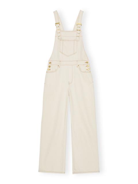 WHITE HEAVY DENIM OVERALLS