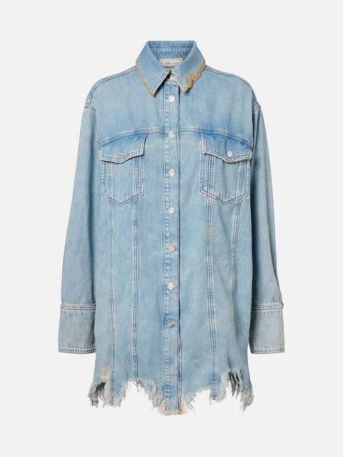 Blumarine Embroidered denim overshirt