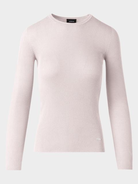 AKRIS Fitted Rib-Knit Sweater
