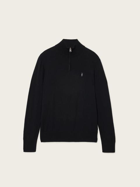 ALLSAINTS KILBURN ZIP FUNNEL NECK RAMSKULL SWEATER
