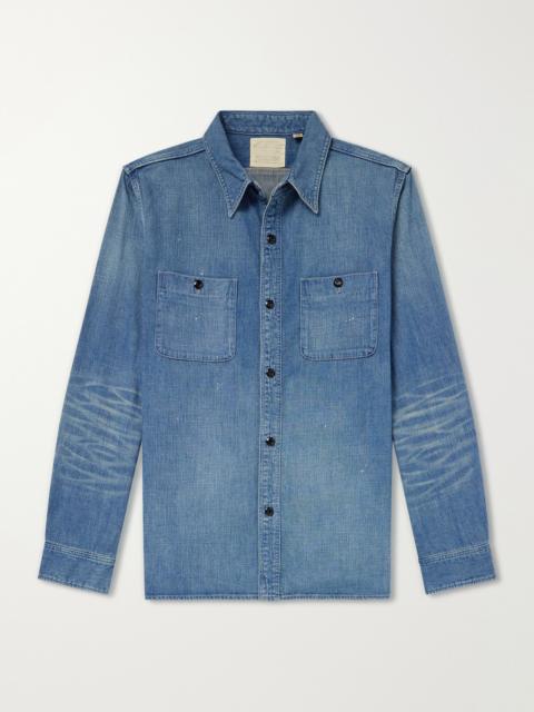 FULLCOUNT Distressed Denim Shirt