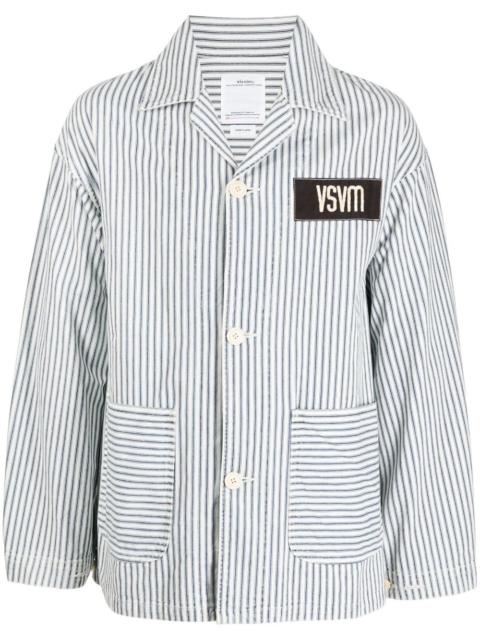 visvim logo-patch striped jacket