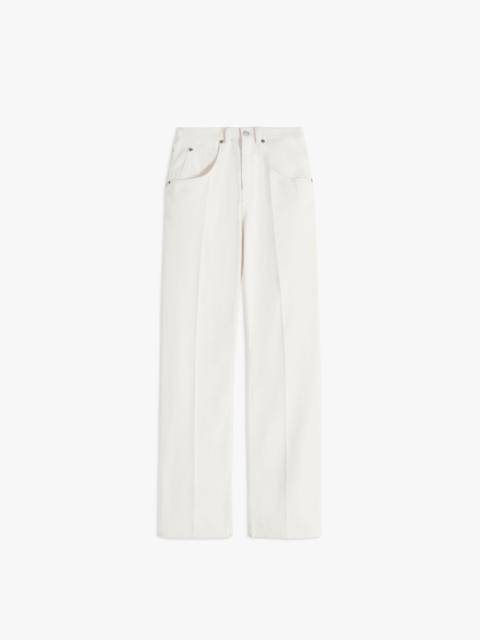Victoria Beckham Mia Wide Leg Mid Rise Jean in Off White