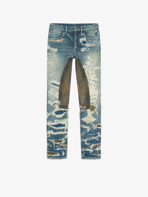 Givenchy JEANS IN DESTROYED DENIM AND MOLESKIN