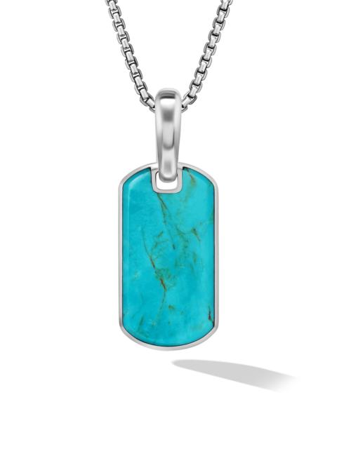DAVID YURMAN Men's Chevron Tag in Sterling Silver - American Turquoise