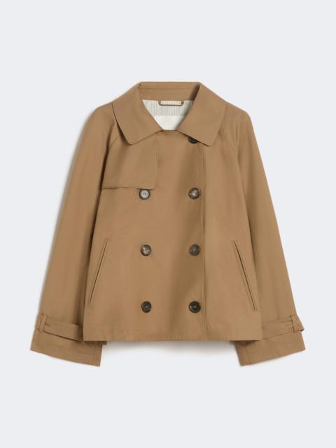 Max Mara Short water-repellent twill trench coat - BROWN