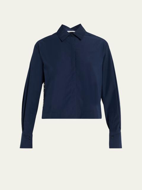 SIMKHAI Kacey Cotton Lace Long-Sleeve Top