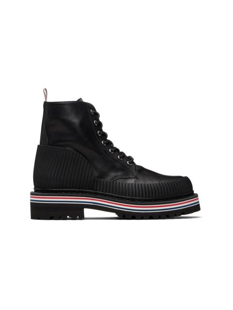 Thom Browne Black Vitello Calf Hiking Sole All Terrain Boots